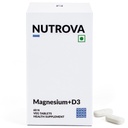 Nutrova Magnesium+D3 | With Magnesium Bisglycinate & Vitamin D3 | Supports Better Sleep, Mood, Energy & Muscle Recovery | High Absorption Formula | Gentle on Stomach | 60 Veg Tablets (Pack of 1)