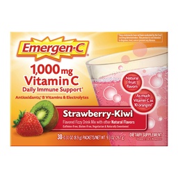 Emergen-C 1000mg C-vitamiini immuunsüsteemi tugipulber Maasikas Kiwi 30CT sisaldab tsinki, mangaani, 7 B-vitamiine ja elektrolüüte tagasi kooli Essentials