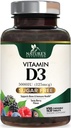 Vitamiin D3 5000 IU (125 mcg) Looduse ekstra tugevus D-vitamiini lisand närimiseks immuunsuse toetamiseks Tervis - Luud, hambad ja lihaslisandid - suhkruvaba, mitte-GMO, gluteenivaba - 120 loenda tabletti
