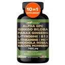 Gade Nutrition Alpha GPC + Ginkgo Biloba + Panax Ginseng + L-türosiin, L-Theanine, Bocopa Monnieri, Rhodiola Rosea, B12, MCT