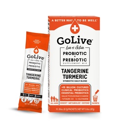 GoLive Prebiootikum ja probiootikum naistele, meestele, lastele Tangeriin Kurkum Sünbiootiline Pulber w/ L-glutamiin, D3-vitamiin, elektrolüüdid. Soolestiku tervis, seedimine, ainevahetus, immuunsus 15-50B CFU-d.