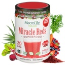 MacroLife Naturals Miracle Reds Superfood Supplement Pulber Antioksüdandid Polüfenoolid Ensüümid Probiootikumid - Toores Mitte-GMO Organic Vegan Gluten & Piimavaba (30 Servings)