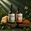 Nuvedo | Lions Mane Mushroom & Cordyceps Liquid Extract Combo | 2 Pack, 50ml Each | Fruiting Body 1:5 Dual Extract | Herbal Supplement | For Focus, Cognitive & Energy Support | As Seen on Shark Tank