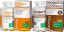 Bronson Probiootikum 50 miljardit CFU + prebiootikum koos Apple Polyphenols & Ananass Fruit Extract + B-vitamiini kompleks Püsiv vabanemine