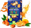 OmegaVia Sugar Free Kids Multivitamiin Chewies - Daily närimiskummi Vitamiinid lastele 3+, Vitamiin A, C, D3, E, B6 & B12, Folate & More, Natural Orange Maitse, 30 Count