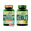 Vlado's Himalayan Organics Chelated Magnesium Glycinate + Plant Based Vitamin D3 K2 Combo | 2000mg Magnesium Glycinate & Vegan D3 600 IU with MK7 | Daily Wellness Support | 120 Tablets + 120 Capsules