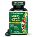 Life's Fortune Multivitamiin & Mineral 60 tabletti, kõik looduslikud energiaallikad, mis tarnivad kogu toidu kontsentraate, antioksüdante, aminohappeid, ensüüme, mineraalaineid ja palju muud