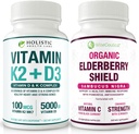 Maksimaalne imendumine Vitamiin K2 + D3 ja orgaaniline leedrimarjas mustsõstra ja Echinacea | Luu tugevus ja kaltsiumi imendumine | Immuunsüsteemi tugi