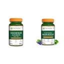 Pure Nutrition Magnesium Glycinate with Zinc Supplement 350 mg | High Absorption Magnesium Supplem | Pure Nutrition Plant Based Brain Boost (1010mg) - 60 Veg Capsules | With Brahmi, Ginkgo Biloba & S