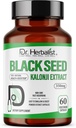 Dr. HERBALIST Black Seed Extract 350mg – 60 Vegan Kapslid | 10: 1 Extract = 3500mg Toores Black Seed Pulber | Premium Nigella Sativa Supplement | kõrge tümokinoon | Natural Wellness Support
