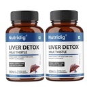 Liver Detox with Milk Thistle | Herbal Blend for Healthy Liver, Fatty Liver Support, Immunity & Wellness | Pack of 2-120 Veg Capsules