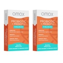 Omax3 Prebiootikum & probiootikum 50 miljardit CFU + siguri inuliin , 10 tüvi , redutseeriv puhitus , seedimine , SIBO , lekkiv soolestik , vaginaalne pH , Acidophilus , Vegan , Piimavaba , Gluteenivaba , blisterpakendis (2 pakendit )