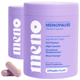 O Positiv MENO Menopausi vitamiinid - hormoonivaba menopausi lisand naistele - Black Cohosh & Ashwagandha KSM-66 - aitab leevendada kuuma vilkumist, öist higi, meeleolu kiige - 30 serveerimist (2. pakk)