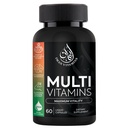 Halal Täielik multivitamiini kapslid täiskasvanutele meestele ja naistele | 42 Puu- ja köögiviljasegu raua, tsingi, CoQ10, foolhappe ja vitamiinidega A, B1, B3, B6, B12, C, D3, E | 60