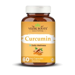 Curcumin Tablets with Piperine and 95% Curcuminoids | Anti-inflammatory Supplement for Adults | Turmeric, Ginger & Black Pepper | 60 Veg Capsules Pack of 1