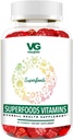 VITA GLOBE Superfood Gummy Vitamiinid - Immuuntervise Ja Antioksüdandid Toetus - Daily Wellness Gummies täiskasvanutele ja lastele - Vegan, Non-GMO, Gluteenivaba Superfood Supplement - 60 Count