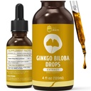 Orgaaniline Ginkgo Biloba ekstrakt Vedelad toidulisandid, aju ja fookuse toetus, 98% imendumine, vegan, GMO-vaba, alkohol ja gluteenivaba - 4 Fl Oz