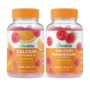 Elujõuline kaltsium D-vitamiini + kaltsiumi magneesiumiga, Gummies Bundle - suurepärane maitse, vitamiinilisand, Gluteenivaba, GMO-vaba, närimiskõlblik
