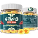 LILICARE Berberine 500mg täiendus, üks kord päevas, Liposomal Gummies koos Ceylon Cinnamon, Bitter Melon, Banaba Leaf Metabolism Tasakaalustatud, AMPK Activator, kõrge imendumine, Sugar Free, Vegan, 60 Cts