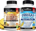 Kurkum Quercetin koos Bromelain Supplement (1 kuu pakkumine) Plus kolmekordne tugevus Omega 3 Kalaõli Softgels (1 kuu pakkumine)