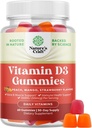 Loodused Käsitöö Vitamiin D3 Kummid igapäevaseks heaoluks - Maitsev D Täiskasvanud 2000IU-ga teenindava luulihase ja immuunsuse toetusega Mitte-GMO želatiin Gluteen vaba (30 päeva pakkumine)