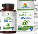 Brieofood Organic Bacopa 1500mg, 45 Servings, Taimetoitlane, Gluteenivaba, 90 Taimetoitlane tablett...