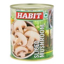 HABIT Button Mushrooms Sliced– 800g x Pack of 1| Tender & Mildly Flavored | Ideal for Salads, Soups, Pastas, Gravies, Starters & More | Ready-to-Use Mushrooms for Everyday Cooking