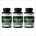 Organic Moringa 1000mg Tablets – Daily Superfood Supplement for Energy, Immunity & Joint Support, Antioxidant-Rich Moringa Leaf Extract for Overall Wellness (Pack of 3)