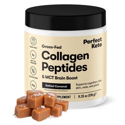 Täiuslik Keto kollageen Peptiidide valk pulber MCT õliga, hüdrolüüsitud kollageen, tüüp I & III lisand, gluteenivaba rohu Fed, madal carb, Keto kohvikreamer, kollageen naistele ja meestele, soolatud karamelli