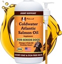 Natural Dog Company Coldwater Atlantic Salmon Oil for Dogs (16oz) - Senior Dog Fish Oil Supplement koos Omega 3, lihtne seedida Senior Dog Fish Oil, Vedel koer Fish Oil Joint Support Supplement