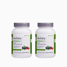 Vedistry Arjuna+ Tablets | Ayurvedic Medicines to Improve Heart Health & High Blood Pressure | Ayurvedic Supplement with Arjuna & Piperine for Cholesterol Care, Healthy Circulation – 60 Tablets (Pack of 2)