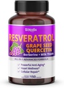 Resveratrool viinamarjaseemnega + Quercetin Berberine + piimaohakas Võimas vananemisvastane - USA valmistatud ja testitud (150-päevane pakkumine (1. pakend))
