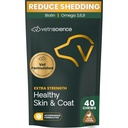 VetriScience Extra Tugevus Tervislik Naha ja Coat Chews, Omega Plus toidulisand koertele, tasakaalustatud omega 3, 6, 9, kalaõli ja biotiin, naha tervis, karvakasv ja sära, Part, 40 Count