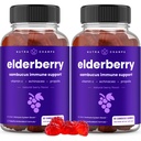 NutraChamps Elderberry Gummies, Sambucus Elderberry Gummies täiskasvanutele ja lastele, C-vitamiin, Propolis ja Echinacea, Max Tugevus Immune Support Gummies, Natural Berry Maitse, 120 Gummies (pakk 2)