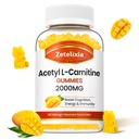 Atsetüül L-karnitiin Gummies, L-karnitiini täiendus naistele ja meestele, toidulisand energia suurendamiseks, immuunsus ja aju tervis, vegan, mitte-GMO, Mango maitse, 60 krahv