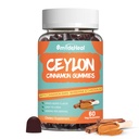 Suhkruvaba Ceylon Cinnamon Gummies 2000MG, kaneelilisand kroomi ja kaneelikoorega, Vegan, GMO-vaba, Gluteenivaba, 60 Gummies