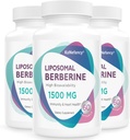 Berberine HCL täiendus 1500mg - kõrge biosaadavus Liposomaalsed berberiini kapslid naistele ja meestele, AMPK südame-veresoonkonna tervise aktiveerija, suhkruvaba, mitte-GMO, 180 Softgels