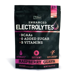 Täiustatud elektrolüütide pulbripulga pakendid ( Vaarika Guava | 20 paketti) w/ 0 Suhkur +BCAAd + B-vitamiinid Elektrolüütide lisand w kaaliumtsink & magneesium hüdreerimiseks - Ketoelektrolüüdid