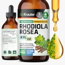BIO KRAUTER Rhodiola Supplement Vedelik - Puhas Rhodiola Rosea Tinktuur rahulikkuse toetamiseks - Alkohol ja suhkruvaba ekstrakt - 4 Fl.Oz.