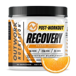 Outwork Nutrition Post Workout Recovery Pulber - Kreatiin Monohüdraat, KSM-66 Ashwagandha & Tart Cherry - Kiiruste taastumine, leevendab valulikkust - Kreatiin Pulber meestele ja naistele, Orange Sherbet, 230 Gr