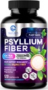 Psyllium Husk Fiber Supplement 1500mg - Vegan Prebiootikum, Lahustuv kiud igapäevaseks seedetrakti tervise ja korrapärasuse toetamiseks, looduslik Psyllium pulber korgid, suhkruvaba, mitte-GMO ja gluteenivaba - 120 kapslit