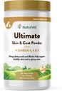 NaturVet Ultimate Skin and Coat Powder Plus Omega 3, 6 ja 9 Täiendus koertele ja kassidele, pulber, valmistatud USA-s globaalsete allikate koostisosadega 14 Ounce