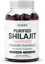 Orgaaniline ookean Shilajit meestele ja naistele - looduslik toidulisand vitamiiniga B12, kroomi ja seleeniga vananemise, energia, hormoonide toetamise ja muu jaoks - 60 Shilajit Gummies