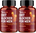 DHT Blocker meestele | Juuste kasvu täiendada Saw Palmetto & Biotin - Juuksekasvu vitamiinid - Juuste regenereerimine - Looduslik juuste väljalangemine Toidulisandid Vedel-täidetud - Proprietary taimsed segud (180 kapslit)