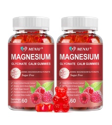 Magneesium Gummies 600mg kohta Serving-Magnesium Glycinate 400mg ja Magneesium Malate 200mg, Suhkruvaba Magneesium kaaliumilisand Calm Mood, Lihased, Luud & Energia Toetus, 120 Vaarika Gummies