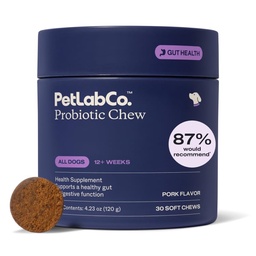 PetLab Co. Probiootikumid koertele, soolestiku tervise toetamine, juhuslik kõhulahtisus, seedetrakti tervis ja hooajalised allergiad - sealiha maitse - 30 pehmet närimist - pakend võib varieeruda