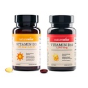 NatureWise Vitamiin D3 5000iu, B12 1000mcg Vaimne selgus Energiatoetus Immuuntervise Mitte-GMO Gluteenivaba Oliiviõli Softgels