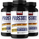 FORCE FACTOR Eesnäärme, 3-Pack, Saw Palmetto ja Beeta Sitosteroli lisand meestele, eesnäärme tervise toetamine, suuruse toetamine, kuseteede leevendamine, põie kontroll, öise urineerimise vähendamine, 180 softgels