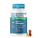 SmartyPants Multivitamiinid Meestele, Orgaanilised Gummies: Metüülfolaat, Omega 3 (ALA), Vitamiin D3, C, Vitamiin B12, B6, A, K & Tsink Immuunsüsteemi toetamiseks, Biotiin, Taimetoitlane, 120 Gummies (30 päeva pakkumine)