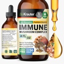 BIO KRAUTER Immune Support Seenelisa - Lions Mane, Shiitake, Türgi saba, Reishi, Chaga & Maitake Vedelikuekstrakt - Seenekompleks Tinktuur - Vegan Drops 4 Fl.Oz